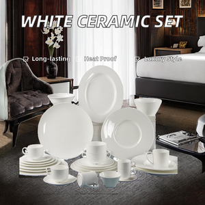 Factory Direct Home Use Hotels Wholesale Price Cheap White Ceramic Dinnerware <b>Set</b> Includes Porcelain Plates Dishwasher Safe - Product Image 2