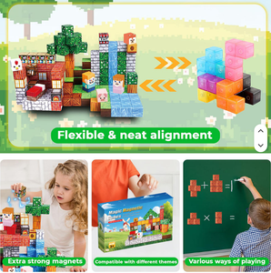 Set de Bloques de Construcción Magnéticos Personalizados, Granja en Cubos, Animales de Granja en 3D, Juguete Educativo STEM de Ensamblaje para Niños, Paisaje DIY - Product Image 4
