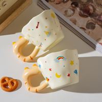 Tazas de Café de Cerámica Creativas de Lujo al por Mayor, con Diseño 3D de Gato, Logotipo Personalizado, Regalo Escolar, Caja de Color, Cuchara Incluida