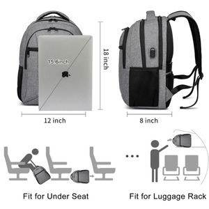Zaino per Laptop con <span class=keywords><strong>Porta</strong></span> USB Esterna per Ricarica, Multi-Scomparto, Zaino da Viaggio per Affari - Product Image 6