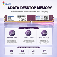 Mémoire de mise à niveau pour PC ADATA Premier 8 Go DDR4 3200 MHz UDIMM RAM pour ordinateur de bureau en stock