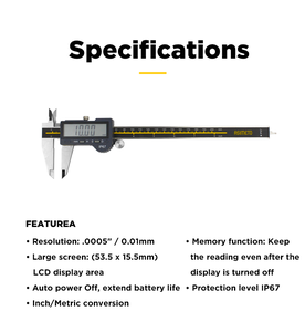 Calibrador Digital Asimeto con Puntas Extrafinas, Rango de 0-150 mm, para Medición de Soportes de PCB y Piezas en Miniatura - Product Image 4