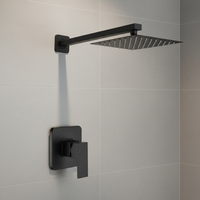 Ensemble de douche thermostatique pour salle de bain avec pomme de douche murale dissimulée en laiton