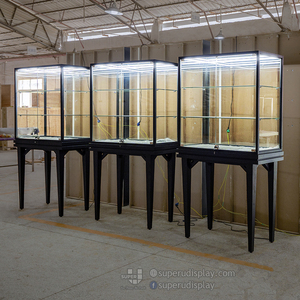 Vitrine de présentation de bijoux en verre pleine vue personnalisée avec serrures métalliques pour musée - Product Image 1