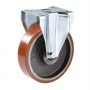 ล้อพร้อมแกนเหล็กหล่อ แผ่นรองรับแบบยึดติด ลูกกลิ้งยางแบบหนัก - Product Image 2