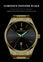 FNGEEN 5100 Montre Homme Argentée de Luxe en Acier Inoxydable Étanche avec Calendrier, Modèle Classique Creux, Vente en Gros