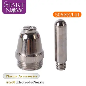 Startnow 50Sets/Lot AG60 SG55 WSD60P Plasma Nozzle Electrodes Kits Hafnium Wire Consumables For Air Welding Torch Cutting Parts