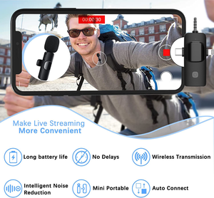 Micrófono Lavalier inalámbrico K15 Micrófono de solapa de transmisión Transmisión en vivo Teléfono para juegos Micrófono Reducción de ruido 3 en 1 Negro - Product Image 6