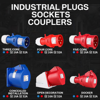 Connecteurs industriels CEE 16A, ensemble de prises AC 3P, IP67, prise et fiche d'alimentation triphasées en cuivre 4P 5P