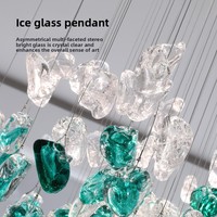 Lustre moderne personnalisé en cristal de luxe, design goutte de pluie, pour bars à petit-déjeuner et restaurants