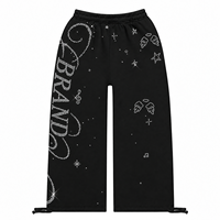Ensemble de survêtements streetwear personnalisés pour femme, coupe oversize, style hip-hop, avec strass, en tissu Air Layer