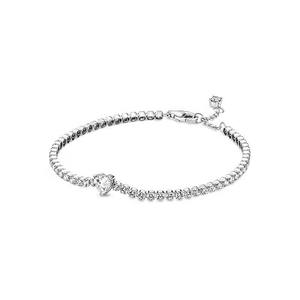 Bracelet à breloques ajustable Panjia Trendy en argent S925, chaîne dense, avec gemme zircon rouge en forme de cœur, inspiré du tennis, cadeau d'amour - Product Image 3