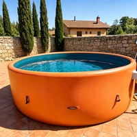 Piscine gonflable d'extérieur Drop Stitch, orange à l'extérieur, turquoise à l'intérieur, en DWF rigide, portable pour jardin
