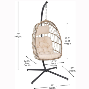 Cesta colgante Columpio Silla de bastón al aire libre Hogar Dormitorio Balcón perezoso Hamaca Cuna Silla - Product Image 2