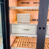 Armoire de rangement pour cigares à double porte vitrée verticale, contrôle intelligent de la température avec éclairage LED pour club