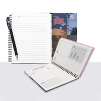 Couverture en papier unique avec logo personnalisé spirale bobine double anneau bloc-notes carnet en bois bobine souvenir de voyage