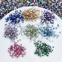 Breloques étoiles pour nail art, mini étoiles plates en résine à 5 branches pour manucure DIY, salons et ongles à presser, mélange de 8 couleurs, faible MOQ, 100 pièces/sac