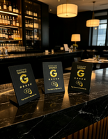 Support d'affichage intelligent personnalisé en bois noir pour avis Google, NFC 13,56 MHz, RFID, avec code QR, pour hôtels et restaurants