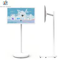 Écran tactile intelligent Android HD portable de 23,8 à 32 pouces avec roues pour affichage de bienvenue, graphiques OEM et diffusion en direct
