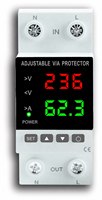 Protecteur de tension et de courant monophasé réglable 40A 63A sur rail DIN avec affichage numérique, relais de surtension AC 110V 230V