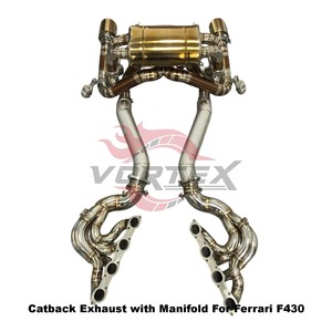 Échappement arrière et collecteurs avec protection thermique Vortex Titanium Valvetronic pour Ferrari F430, amélioration performance style Scuderia SC. - Product Image 2