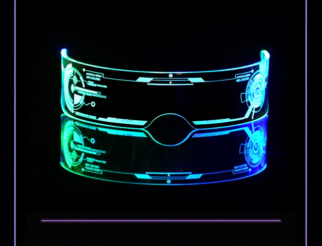 Futuristic Cyberpunk LED Visor Glasses with Lighting Modes Color Changing Luminous Eyewear for DJ Nightclub Concert