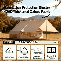Tente de camping gonflable portable en tissu Oxford durable et imperméable, installation rapide, 3-4 personnes, résistante aux UV, quatre saisons, une chambre