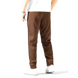Pantalon décontracté marron pour homme, taille élastique, coupe droite, en toile de polyester mi-lourde, poches latérales, idéal pour l'hiver, léger et à séchage rapide - Product Image 2