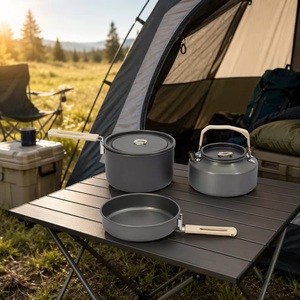<span class=keywords><strong>Set</strong></span> Peralatan Masak <span class=keywords><strong>Camping</strong></span> <span class=keywords><strong>Outdoor</strong></span> 3-4 Orang, <span class=keywords><strong>Set</strong></span> Panci Lipat Portabel dengan Ketel 1.1L, Peralatan Memasak Ringan untuk Alam Liar - Product Image 6