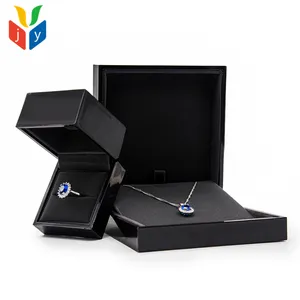 Personalized Custom plastics Square Piano Lacquer Luxury Ring Box Necklace Jewelry Packaging Box With Logo
