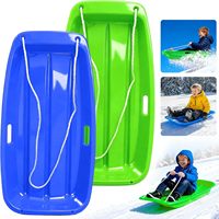 Luge à neige robuste à large plateau, 65 cm de long, pour un seul conducteur, hommes et femmes adultes, aventure hivernale, descente rapide