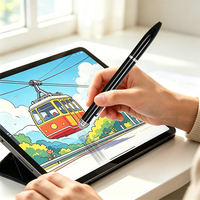 Cadeau d'affaires 2-en-1 en métal pour stylo à bille avec pointe de 0,7 mm, logo personnalisé, stylo tactile pour téléphones et tablettes
