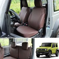 TELLIKA marron personnalisé housse de siège en cuir PU ensemble complet pour Suzuki Jimny 2018-2024 JB64W JB74 accessoires intérieurs pour voiture Jimny