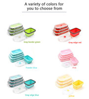 4 In 1 Draagbare Outdoor Opvouwbare Siliconen Lunchbox Set Hittebestendige Voedsel Crisper Opslag Voor Reizen Kantoor Siliconen Doos