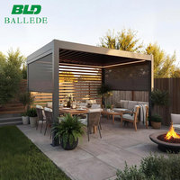 Pergola bioclimatique intelligente motorisée en aluminium avec système de toit à lamelles, gazebo durable, forme personnalisée