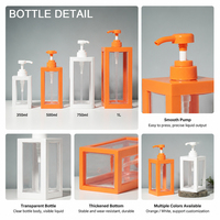 Botellas de Bomba de Impresión de Pantalla para Champú y Loción de Manos, Reutilizables, de Gran Capacidad, 350 ml, 500 ml, Forma Cuadrada, ABS+PET