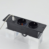 Multiprise encastrable de bureau standard américain avec 2 prises AC + 2 ports USB, régulateur de tension alternatif