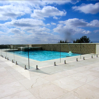 Système de balustrade en verre sans cadre moderne, support carré en verre massif, finition satinée, verre trempé de 12 mm, balustrade de balcon