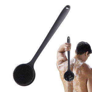 Brosse exfoliante pour le dos à long manche, brosse de bain double face, brosse exfoliante pour le corps en silicone - Product Image 1