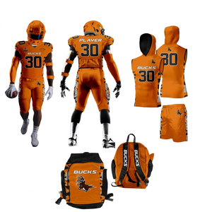 Uniformes de Fútbol Americano Personalizados Unisex, Jersey de Tela Twill, Pantalones Acolchados, Conjunto 100% Poliéster de Secado Rápido y Transpirable, Personalizado para Equipos - Product Image 1