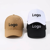 Casquette de baseball publicitaire ajustable 100 % coton avec logo personnalisé, motif brodé, casquette sportive à 6 panneaux