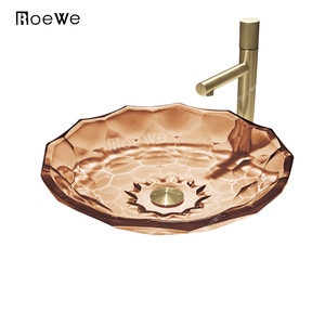 <span class=keywords><strong>Lavabo</strong></span> de vidrio transparente <span class=keywords><strong>verde</strong></span> claro de 10mm de espesor de nuevo diseño para uso en hoteles o hogares - Product Image 4