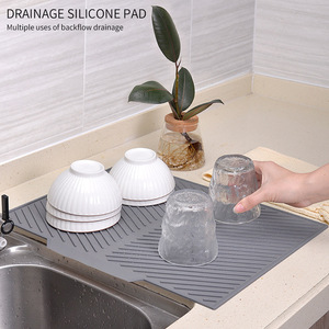 Silicone Drainage Mat L Size Non Slip For Dishes Plates Bowls Pots Pans Kitchen Sink Use - Product Image 3
