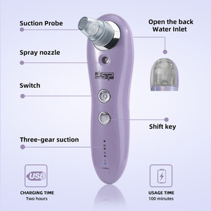 Removedor de Puntos Negros Eléctrico Recargable Dsp para Limpieza Facial de Poros, Uso Doméstico, Blanco y Morado - Product Image 5