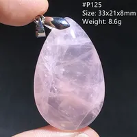 Collier pendentif tendance en forme de goutte d'eau en quartz rose naturel pour femmes et hommes, cadeau d'amour apaisant, perles en argent 925, Madagascar