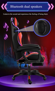 Silla moderna de ordenador de carreras para jugadores, logotipo de oficina personalizado, LED, muestra gratis, rosa, cuero PU, uso doméstico, piezas de ruedas, incluye masaje - Product Image 3