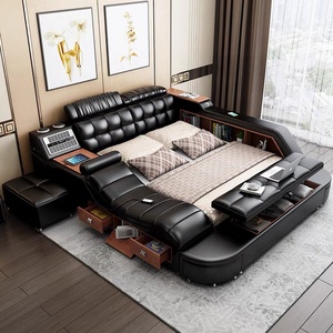 Modernes Luxus-Königs-Dachs-Schlafzimmer-Bett-Größe Rahmen Multifunktions-Polster-Doppelbett-Matratze Schlafzimmer-Sets Möbel - Product Image 3