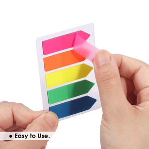Easy to Write <strong>on</strong> and Organize Information 5 Different Fluorescent Neon Colors Page Markers Colored Sticky Tabs with PET Material - Product Image 4