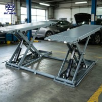 CE-Zertifizierte BJS 3,5T Mobile Scherenhebebühne Tragbare Hydraulische Mittelhub-Autohebebühne 40 Zoll Hubhöhe für Garage und Werkstatt