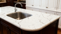 Échantillon Gratuit 100% Quartz Artificiel Vietnamien Calacatta Laza Grande Dalle 20mm Moderne pour Hôtels, Plans de Travail de Cuisine et Meubles de Salle de Bain